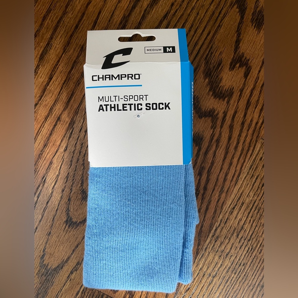 New Champro light blue athletic socks 6-9 shoe